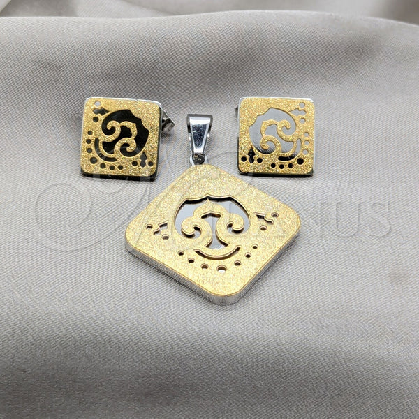 Stainless Steel Ring — Earring and Pendant Adult Set White Polished 10.63. — main product view — SKU 160948 | Acero Inoxidable anillo — Earring and Pendant Adult Set blanco pulido 10.63. — SKU 160948