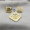 Stainless Steel Earring and Pendant Adult Set, White Polished, Steel Finish, 10.63.0627