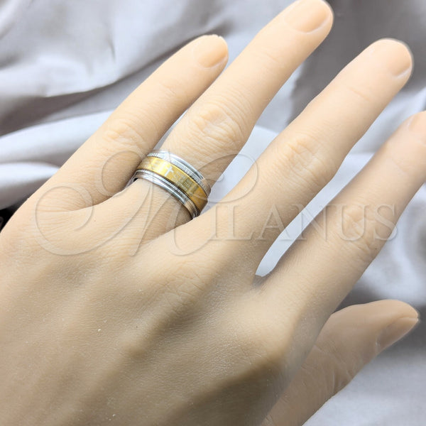 Stainless Steel Ring — Mens Ring Cross and Double Design Polished Two — alternate product view — SKU 160954 | Acero Inoxidable anillo — para hombre Ring cruz and Double diseño pulido Two — SKU 160954