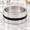 Stainless Steel Mens Ring, Polished, Two Tone, 01.63.0645.06 (Size 6)