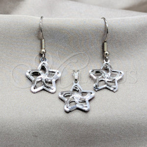 Stainless Steel Ring — Earring and Pendant Adult Set Star Design White — main product view — SKU 160963 | Acero Inoxidable anillo — Earring and Pendant Adult Set estrella diseño blanco — SKU 160963