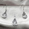 Stainless Steel Earring and Pendant Adult Set, White Polished, Steel Finish, 10.63.0640