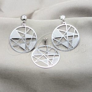 Stainless Steel Ring — Earring and Pendant Adult Set Star Design White — main product view — SKU 160972 | Acero Inoxidable anillo — Earring and Pendant Adult Set estrella diseño blanco — SKU 160972
