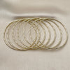 Oro Laminado Semanario Bangle, Gold Filled Style Diamond Cutting Finish, Golden Finish, 07.93.0002.04 (Thickness, Size 4 (2.25 Diameter))