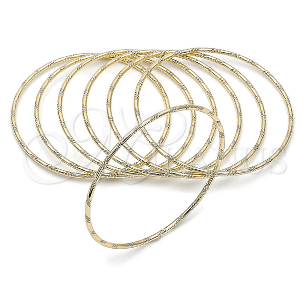 Oro Laminado Semanario Bangle, Gold Filled Style Diamond Cutting Finish, Golden Finish, 07.93.0002.04 (Thickness, Size 4 (2.25 Diameter))