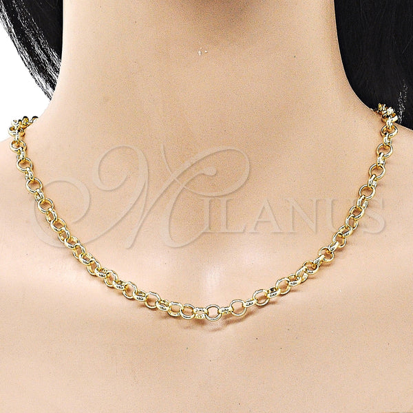 Gold Filled Necklace — Basic Necklace Rolo Design Polished 04. Thickness 24 — alternate product view — SKU 160984 | Oro Laminado collar — básico Necklace Rolo diseño pulido 04. Thickness 24 — SKU 160984