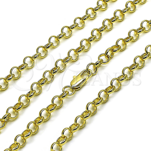 Gold Filled Necklace — Basic Necklace Rolo Design Polished 04. Thickness 24 — main product view — SKU 160984 | Oro Laminado collar — básico Necklace Rolo diseño pulido 04. Thickness 24 — SKU 160984