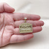 Oro Laminado Religious Pendant, Gold Filled Style Diamond Cutting Finish, Golden Finish, 05.120.0095