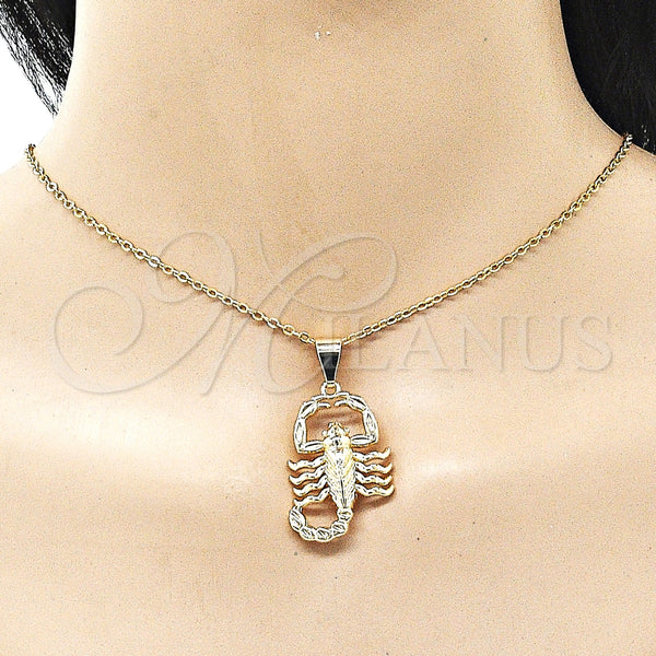 Gold Filled Pendant — Religious Pendant Scorpion Design Polished 05. — alternate product view — SKU 160990 | Oro Laminado dije — Religious Pendant Scorpion diseño pulido 05. — SKU 160990