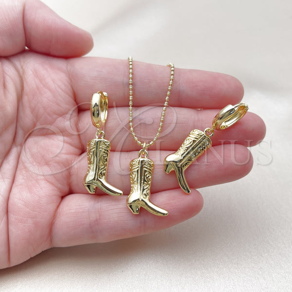 Gold Filled Ring — Earring and Pendant Adult Set Shoes Design Polished — alternate product view — SKU 161004 | Oro Laminado anillo — Earring and Pendant Adult Set Shoes diseño pulido — SKU 161004