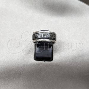 Stainless Steel Ring — Mens Ring Cross and Triple Design Black Enamel — main product view — SKU 161008 | Acero Inoxidable anillo — para hombre Ring cruz and triple diseño negro Enamel — SKU 161008
