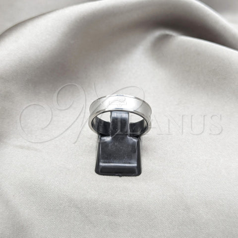 Stainless Steel Mens Ring, Cross Design, Matte Finish, Steel Finish, 01.63.0646.08 (Size 8)