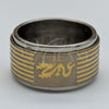Stainless Steel Mens Ring, Love and Heart Design, Polished, Golden Finish, 01.63.0647.06 (Size 6) for wholesale, additional product view 3