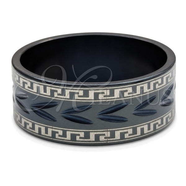 Stainless Steel Mens Ring, Black Polished, Black Rhodium Finish, 01.63.0649.06 (Size 6)