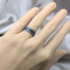 Stainless Steel Mens Ring, Black Enamel Finish, Steel Finish, 01.63.0649.07