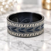 Stainless Steel Mens Ring, Black Polished, Black Rhodium Finish, 01.63.0649.08 (Size 8)