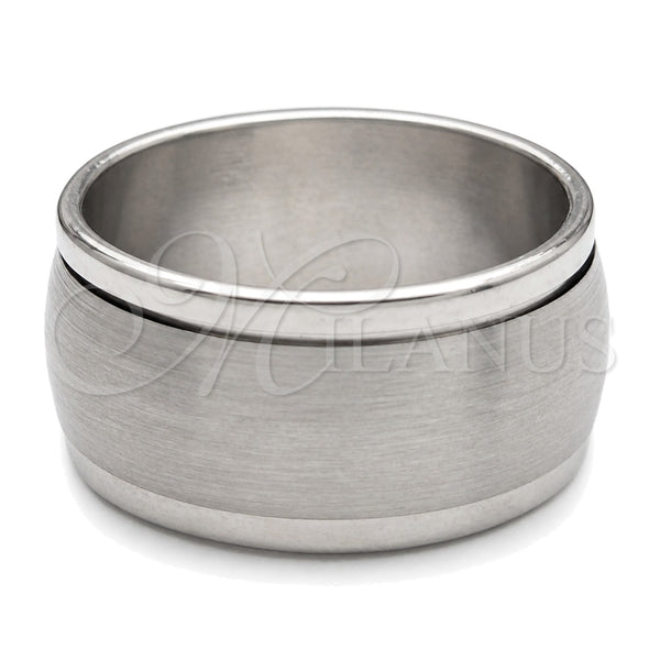Stainless Steel Mens Ring, Black Polished, Steel Finish, 01.63.0650.06 (Size 6)