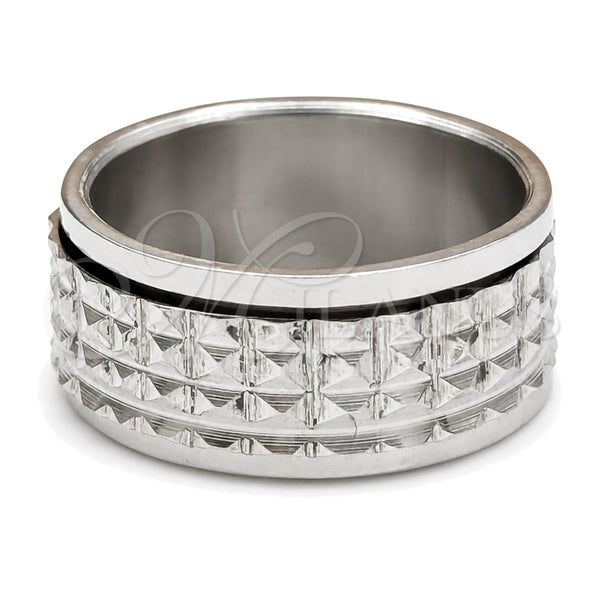 Stainless Steel Mens Ring, Double Design, Polished, Steel Finish, 01.63.0651.04 (Size 4) for wholesale, main product view