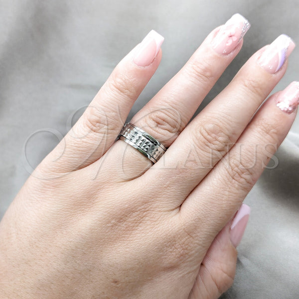 Stainless Steel Ring — Mens Ring Double Design Polished 01.63. Size 5 — alternate product view — SKU 161023 | Acero Inoxidable anillo — para hombre Ring Double diseño pulido 01.63. Size 5 — SKU 161023