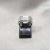 Stainless Steel Mens Ring, Double Design, Polished, Steel Finish, 01.63.0651.07 (Size 7)