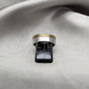 Stainless Steel Mens Ring, with White Crystal, Polished, Golden Finish, 01.63.0652.07 (Size 7)