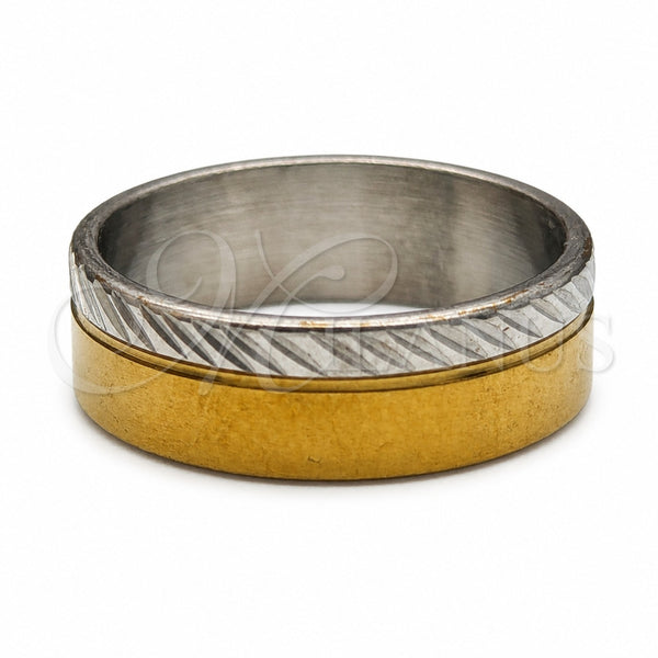 Stainless Steel Mens Ring, Polished, Golden Finish, 01.63.0653.06 (Size 6)