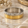 Stainless Steel Mens Ring, Polished, Golden Finish, 01.63.0653.07 (Size 7)