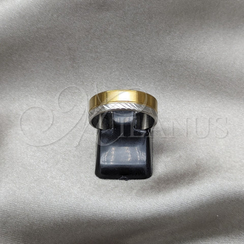 Stainless Steel Mens Ring, Polished, Golden Finish, 01.63.0653.08 (Size 8)
