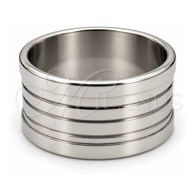 Stainless Steel Mens Ring, Black Polished, Steel Finish, 01.63.0655.06 (Size 6)
