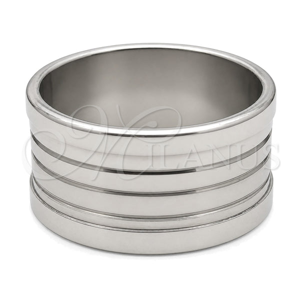 Stainless Steel Mens Ring, Black Polished, Steel Finish, 01.63.0655.06 (Size 6)