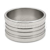 Stainless Steel Mens Ring, Black Polished, Steel Finish, 01.63.0655.06 (Size 6)