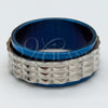 Stainless Steel Mens Ring, Double Design, Blue Enamel Finish, Steel Finish, 01.63.0656.06 (Size 6)