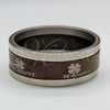 Stainless Steel Mens Ring, Four-leaf Clover and Triple Design, Brown Enamel Finish, Steel Finish, 01.63.0657.06 (Size 6)