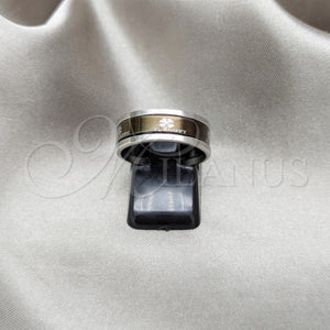 Stainless Steel Ring — Mens Ring Four-leaf Clover and Triple Design Brown — main product view — SKU 161043 | Acero Inoxidable anillo — para hombre Ring Four-leaf Clover and triple diseño Brown — SKU 161043