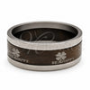 Stainless Steel Mens Ring, Four-leaf Clover and Triple Design, Brown Enamel Finish, Steel Finish, 01.63.0657.06 (Size 6)