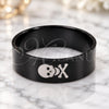 Stainless Steel Mens Ring, Skull Design, Black Polished, Black Rhodium Finish, 01.63.0658.08 (Size 8)