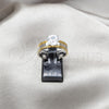 Stainless Steel Elegant Ring, with White Cubic Zirconia, Polished, Golden Finish, 01.63.0659.10
