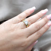 Stainless Steel Elegant Ring, with White Cubic Zirconia, Polished, Golden Finish, 01.63.0659.10 (Size 10)