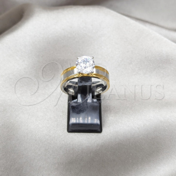 Stainless Steel Ring — Elegant Ring with White Cubic Zirconia Polished 01.63. — main product view — SKU 161051 | Acero Inoxidable anillo — Elegant Ring with blanco Cubic Zirconia pulido 01.63. — SKU 161051