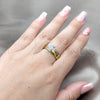 Stainless Steel Elegant Ring, with White Cubic Zirconia, Polished, Golden Finish, 01.63.0660.10 (Size 10)
