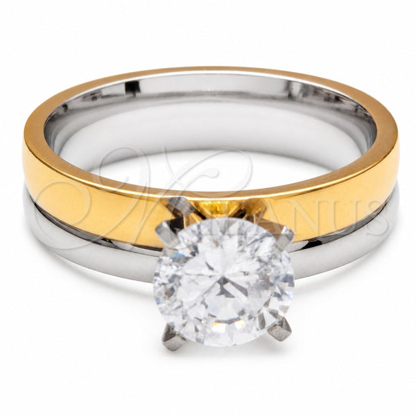 Stainless Steel Ring — Elegant Ring with White Cubic Zirconia Polished 01.63. — main product view — SKU 161056 | Acero Inoxidable anillo — Elegant Ring with blanco Cubic Zirconia pulido 01.63. — SKU 161056