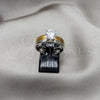 Stainless Steel Elegant Ring, with White Cubic Zirconia, Polished, Golden Finish, 01.63.0660.10 (Size 10)