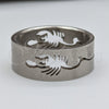 Stainless Steel Mens Ring, Butterfly and Scorpion Design, Polished, Steel Finish, 01.63.0661.09 (Size 9)
