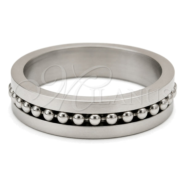 Stainless Steel Mens Ring, Polished, Steel Finish, 01.63.0662.05 (Size 5)