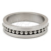 Stainless Steel Mens Ring, Polished, Steel Finish, 01.63.0662.05 (Size 5)
