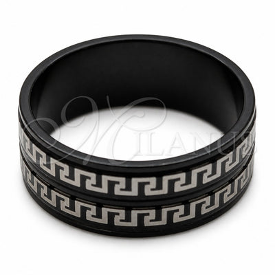 Stainless Steel Mens Ring, Black Polished, Black Rhodium Finish, 01.63.0663.07 (Size 7) for wholesale, main product view