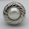 Stainless Steel Elegant Ring, with White Pearl, Polished, Steel Finish, 01.63.0664.10 (Size 10)