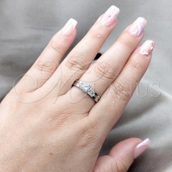 Stainless Steel Ring — Elegant Ring with White Cubic Zirconia Polished 01.63. — alternate product view — SKU 161066 | Acero Inoxidable anillo — Elegant Ring with blanco Cubic Zirconia pulido 01.63. — SKU 161066