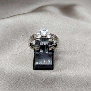 Stainless Steel Ring — Elegant Ring with White Cubic Zirconia Polished 01.63. — main product view — SKU 161066 | Acero Inoxidable anillo — Elegant Ring with blanco Cubic Zirconia pulido 01.63. — SKU 161066