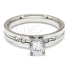 Stainless Steel Elegant Ring, with White Cubic Zirconia, Polished, Steel Finish, 01.63.0665.10 (Size 10)